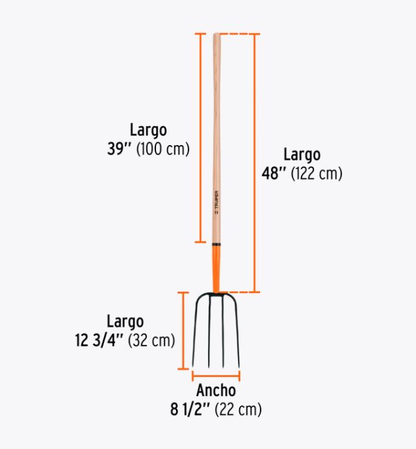 Trinche para Paja Forjado 4 D Mango Mad. 54" Truper 11003 - Imagen 3